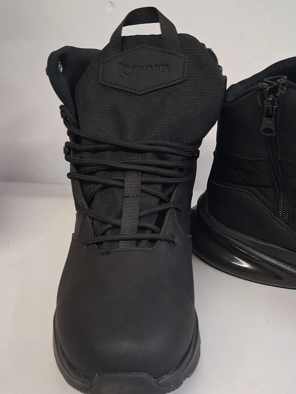 NWOT Mens Cennid Black Tactical Boots, Wide, Waterproof, Orthopedic